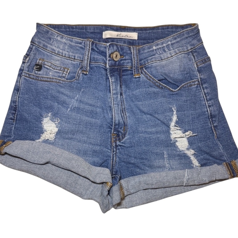 KanCan Women's Ripped Denim Shorts